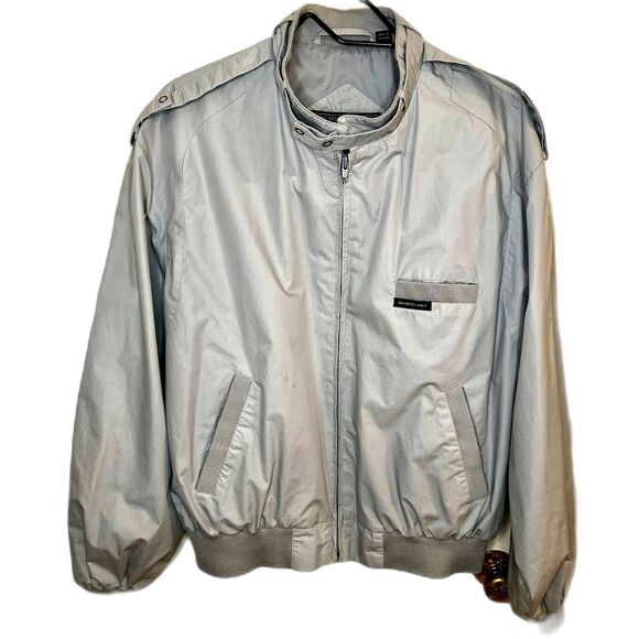 Vintage Light Gray Members Only Bomber Jacket | Size 46 | 80s Retro Icon - Picture 5 of 10